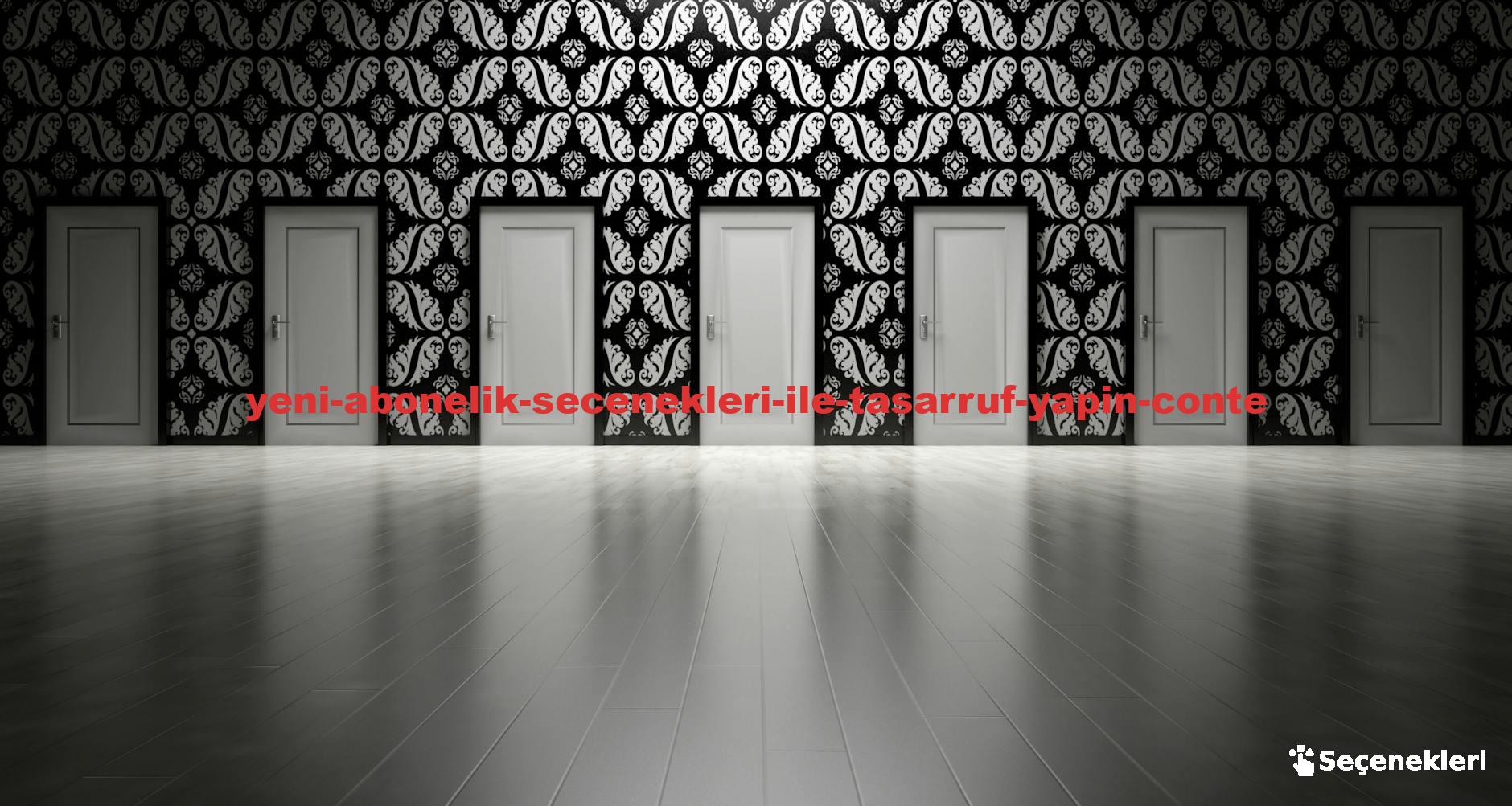 Five closed doors in a black and white ornate hallway symbolizing opportunities and decisions.