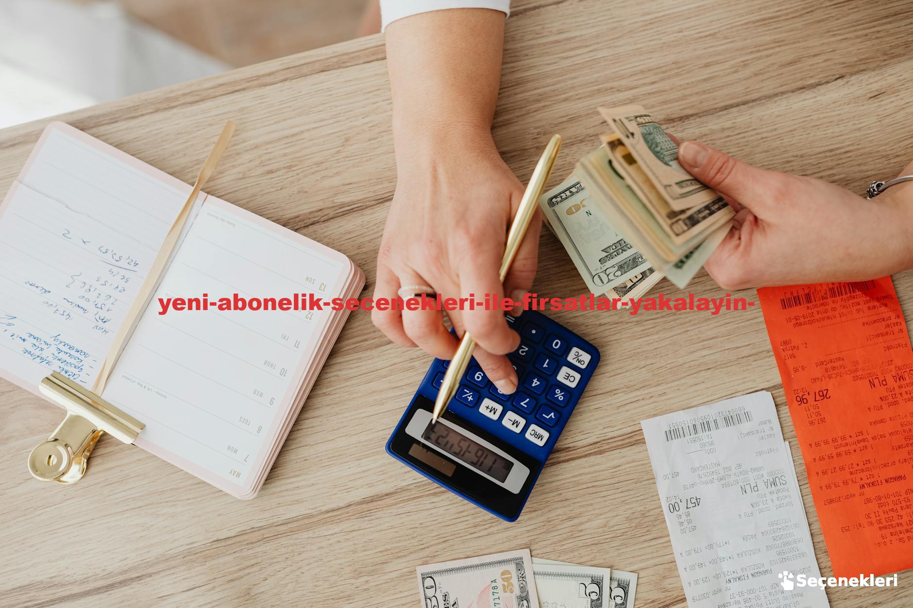 Hands managing finances with calculator, cash, and receipts on a wooden table. Ideal for budgeting concepts.